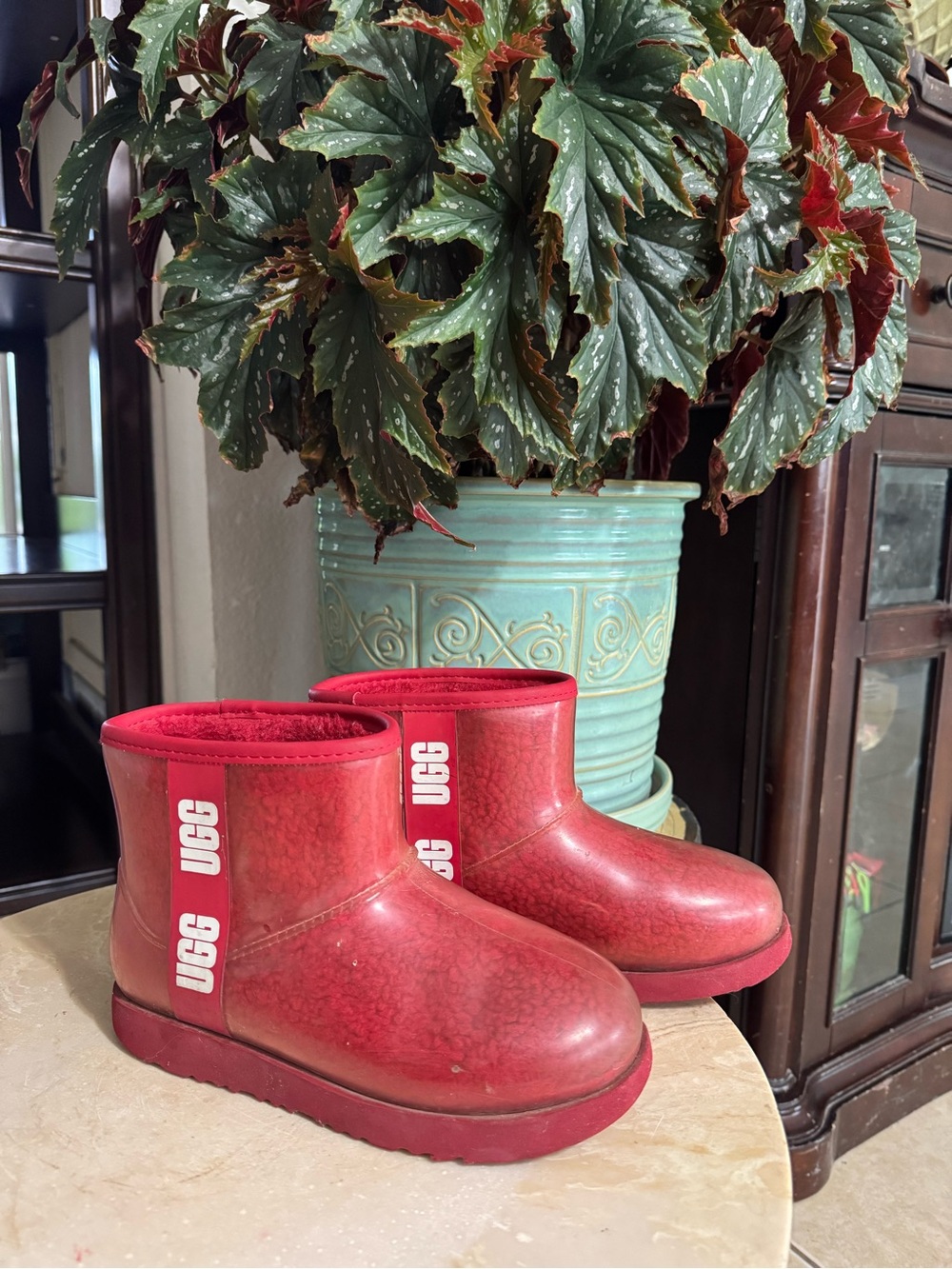 UGG Kids' Red Short Rain & Snow Boots